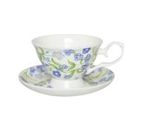 Garneck Ensemble Tasse à Café en Céramique 150 Ml avec Soucoupe Motif Floral Vintage Couleur Blanche Multifonction pour Maison et Bureau pour Thé Lait et Boissons Chaudes