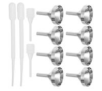 Garneck Entonnoirs Métal pour Petits Flacons, Lot de 12 Pièces Compte-Gouttes en Plastique et Ressort, pour Remplissage Précis de Parfum