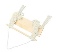 Garneck Étagère Murale Macramé Suspendue Bois et Corde Coton avec Franges Élégantes Étagère Flottante Décorative pour Plantes Rangement Pratique Mural Boho pour Salon et Chambre