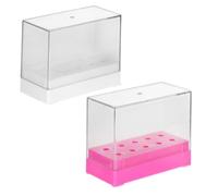 Garneck Étui Blanc en Pp pour Têtes de Meulage D'ongles, Boîte de Rangement 2pcs pour Organiser les Forets de Manucure Lors Pratique ou Formation Nail Art
