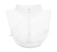Garneck Faux Col Amovible Unisexe en Coton Blanc Col Effilé Demi-Chemise Taille 42 Accessoire Mode Automne-Hiver pour Pulls et Blouses Femme Élégant et Chaud