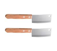 Garneck Feuille de Boucher 2 Pièces en Acier Inoxydable et Bois, Outil à Beurre Compact, pour Trancher le Fromage en Bloc, la Cuisine