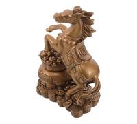 Garneck Figurine Cheval Feng Shui en Résine, Grosse Sculpture Décorative 18 Cm, Couleur Bronze Ancien, Symbole de Prospérité et Richesse, Décoration Intérieure pour Maison et Bureau