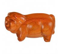 Garneck Figurine de Cochon Facile à Transporter et Ranger Décoration Intérieure Rustique et Créative en Bois Sculpté pour Bibliothèque ou Vitrine