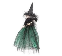 Garneck Figurine De Sorcière Décorative Verte, Taille Compacte, Décoration d'halloween pour Bureau Et Maison, Accessoire De Festival Festif, Poupée Sorcière Délicate pour Décor De Table