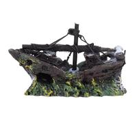 Garneck Figurine Décoration Unique et Sûre pour Aquarium en Résine D'épave de Bateau Pirate pour Poissons et Plantes, pour Maison ou Bureau