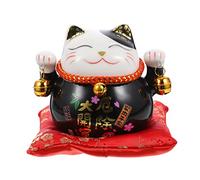 Garneck Figurine Maneki Neko en Céramique Noir - Chat Feng Shui Chanceux - Pot De Fortune Décoratif pour Enfants Et Collectionneurs Idéal pour Offrir Ou Décorer Votre Intérieur