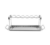 Garneck Grille à Griller pour Cuisses Et Ailes De Poulet 14 Fentes en Acier Inoxydable avec Bac Récupérateur De Graisse Support à Rôtir Le Poulet Polyvalent pour Four Et Barbecue