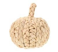 Garneck Handmade Woven Pumpkin Ornament Rustic Straw Decorative Pumpkin for Halloween and Thanksgiving Table Small Natural Craft Decoration for Living and Indoor Festive Display