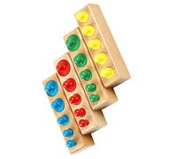 Garneck Jouet Cylindres en Bois Colorés Montessori pour Garçon et Filles, Taille Moyenne, Développement Cognitif et Motricité Fine, Jeu Éducatif Parent-garçon et Filles, Trieur de Formes