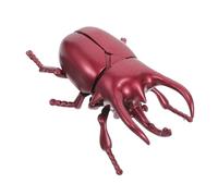 Garneck Jouets d'insectes d'horlogerie modèle de coléoptère réaliste Figurine de scarabée Modèle d'insectes Faux Bugs réalistes Faux coléoptères Coccinelle à remonter Plastique Rouge