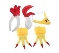 Garneck Kit Complet De Déguisement De Coq Couvre-chef De Fête Dhalloween Bandeau Et Queue De Coq Pour Déguisement Accessoire De Cosplay