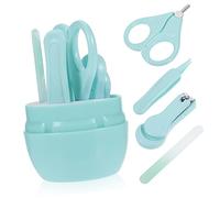 Garneck Kit de Coupe-ongles pour Bébé Ciseaux Sécurisés en Acier Inoxydable et Boîte de Rangement, Facile à Stocker, pour Anniversaires et Baby Shower