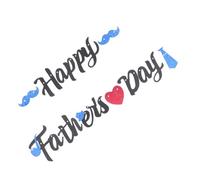 Garneck Kit de Décoration Fête des Pères - Guirlande Pailletée en Papier, Bannière « Happy Father’s Day » Rose Clair, 1 Set pour Décoration Intérieure et Extérieure, Accessoire Photo