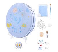Garneck Kit De Moulage D'empreintes Bébé -né Léger Bleu, Pâte Facile à Modeler, Coffret Souvenir Solide, Pour Décoration Et Présent Naissance, Kit Complet Pour Famille Et Parents