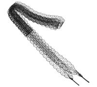 Garneck Lacets Plats Noirs Large en Dentelle Souple pour Chaussures Femmes Décontractées 1 Paire Accessoire Mode