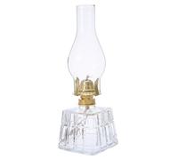 Garneck Lampe à Huile Carrée Vintage Verre Transparent Lampe Pétrole Compacte Anti-Vent pour Usage Intérieur et Extérieur Lanterne Décorative Robuste pour Éclairage Urgence et Camping