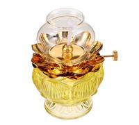 Garneck Lampe à Huile Vintage Verre Forme Bouddha Lotus Lanterne Tempête Éclairage Secours Relaxation