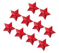 Garneck Lot de 10 Badges Étoiles en Aluminium 4 CM Rouges Épingles Pentagramme Décoratives pour Vêtements Accessoires de Mode et Souvenirs de Voyage Insignes Étoiles pour Paquet et
