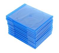 Garneck Lot de 10 Boîtes de Rangement Rectangulaires Semi-Transparentes pour CD/DVD Plastique Souple Bleu Étui Multi-Disques Insert Personnalisable Organiseur Compact pour Usage