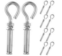 Garneck Lot de 10 Crochets D’Ancrage à Œil M8 en Acier Inoxydable 304 Boulons D’Expansion pour Mur en Béton Crochets Pivotants Robustes pour Fixation Industrielle et Domestique Charge