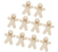 Garneck Lot de 10 Ensembles de Pendentifs en Bois avec Corde à Suspendre, Décorations Délicates pour Sapin, Porte ou Mur, pour Fêtes et Jardin