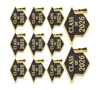 Garneck Lot de 12 Broches Épinglette de Revers Chapeau de Graduation 2026, Badge Noir en Métal Léger, Bijoux Souvenirs pour Cérémonie Remise des Diplômes, Présents Invités et Fin