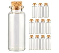 Garneck Lot de 12 Mini Bouteilles en Verre Transparent 15 ML Bouchon en Liège Pots de Sorts pour DIY Décoration Mariage et Rangement Format 24X60 MM Bocaux Légers et Pratiques