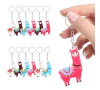 Garneck Lot de 12 porte-clés en alpaga : mini porte-clés de dessin animé, porte-clés mignon, porte-clés animal, pendentif de sac à main, cadeaux de fête, porte-clés alpaga