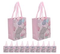 Garneck Lot de 12 sachets en papier cadeau à motif dessin animé, dimensions 14x11x6,5 cm, sacs écologiques pour bonbons, emballage cadeau polyvalent pour fêtes et anniversaires