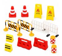 Garneck Lot de 14 mini panneaux de signalisation, avec cônes de signalisation, chantiers de construction et signaux routiers, jouets éducatifs pour l'éducation créative et routière