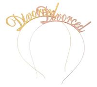 Garneck Lot de 2 bandeaux minimalistes avec lettres amusantes Just Divorced - Accessoires de cheveux décoratifs pour les fêtes de divorce - Parfait pour les femmes pour célébrer la liberté dans