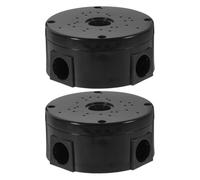 Garneck Lot de 2 Boîtes de Jonction Étanches Noires 10 MM Cache-Câble Plastique Multi-Trous pour Câbles Caméra de Sécurité Extérieure Boîte de Connexion Protégée pour Gaine de Rallonge