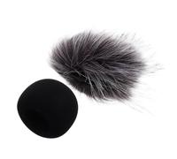 Garneck Lot de 2 Bonnettes Anti-vent pour Microphone, Protections de Micro en Mousse et Poils Longs Gris Clair, Compatibles Zoom H1, du Bruit, Protection le Vent pour Enregistreur Audio