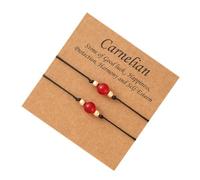 Garneck Lot de 2 Bracelets Tressés en Cornaline Noire Légers et Faits Main Décoration Poignet pour Couples Présent Saint-Valentin et Anniversaire Bijou Commémoratif Élégant et