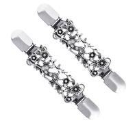 Garneck Lot de 2 Broches en Alliage Argenté Ornée de Cristaux Broche Cardigan et Épingle à Décolleté Clip de Cape Décoratif pour Vêtements pour Écharpe Pull et Châle Féminins