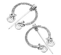 Garneck Lot de 2 Broches Médiévales en Alliage de Zinc, Épingles de Cape Viking Style Antique Argenté, Accessoires Multifonctions pour Costume, Foulard, Châle et Paquet, Bijoux