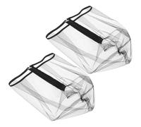Garneck Lot de 2 Cagoules de Protection Maquillage en Tissu Noir Réutilisable Fermeture Éclair, Filet à Cheveux Lavable pour Enterrement de Vie de Jeune Fille et Cabines D'essayage,