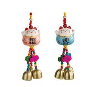 Garneck Lot de 2 carillons à Vent en Forme de Chat Porte- - Clochette à Vent - Style Japonais - Maneki Neko