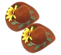 Garneck Lot De 2 Chapeaux De Bouteille De Vin en Feutre pour Décoration De Fête Mini Chapeau Western Accessoires Décoratifs pour Bouteille