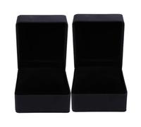 Garneck Lot De 2 Coffrets à Montres en Cuir PU Noir, Boîte De Rangement Coussins Amovibles, pour Montres Et Bijoux, Présentoir Élégant pour Coiffeuse Ou Boutique, Format Compact