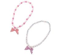 Garneck Lot de 2 Colliers en Acrylique pour Garçon et Filles Collier de Perles Doux Bijoux Fantaisie Fille Usage Quotidien et Fête Couleur Transparente