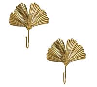 Garneck Lot de 2 Crochets Muraux Décoratifs de Feuille, Crochets Porte-manteaux en Fer Doré et Argenté, pour Chambre et Entrée Style Nordique, à Suspendre pour Manteaux et Chapeaux,