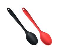 Garneck Lot de 2 Cuillères en Silicone Résistantes à Haute Température Petite Taille Couleurs Assorties Noir et Rouge Ustensiles Multi-Usages Cuisine et Service de Salade Nettoyage