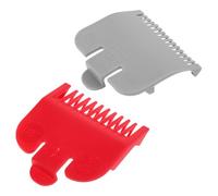 Garneck Lot de 2 Guides Capillaires pour Tondeuse Professionnelle, Sabots en Plastique Limiteur de Longueur, Accessoires Coupe Cheveux pour Salon et Hommes, Gris et Rouge