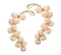 Garneck Lot de 2 Guirlandes d'Ail Artificiel Réaliste à Suspendre Décorations Blanches Cuisine et Photographie Accessoires Décoratifs pour Maison Ferme et Fêtes Imitation en Mousse