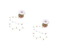 Garneck Lot de 2 guirlandes lumineuses miniatures pour maison de poupée - Mini guirlandes lumineuses pour sapin de Noël - Accessoires de maison de poupée - Décoration de vacances