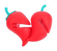 Garneck Lot de 2 Lève-couvercles en Silicone Alimentaire Résistants la Chaleur, Couleur Rouge Poivron, Supports Anti-débordement pour Casseroles, Accessoires Pratiques Cuisine