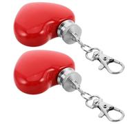 Garneck Lot de 2 Mini Flasques en Acier Inoxydable 30 Ml de Cœur Rouge Porte-clés, Gourde Portable Étanche pour Plein Air, Randonnée et Accessoires Bar, Flasque à Vin Pratique et Compacte