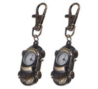 Garneck Lot de 2 Montres de Poche de Voiture Rétro en Titane, Montre à Broche Décorative pour Homme et Femme, Affichage Précis de L'Heure, Présent de Fin d'Études, Accessoire Vintage pour